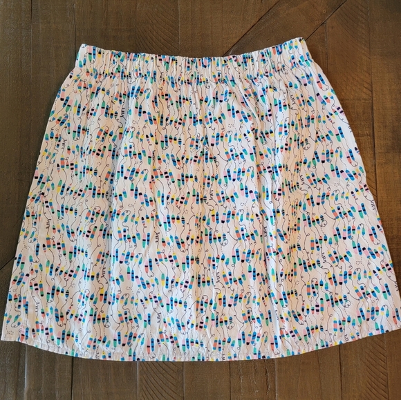 Lilly Pulitzer Oh Buoy Fishing Lure Size Medium Skirt With Ruffle Elastic Waist - Picture 2 of 5